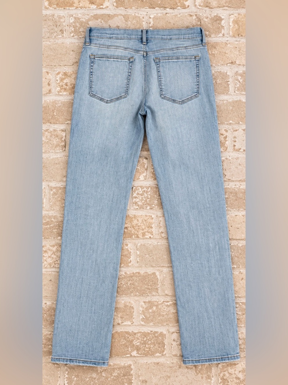 FRAME Temper Jeans 29 Light Blue Wash Slim Straight Stretch Denim Cropped Sz 29 - Picture 3 of 5